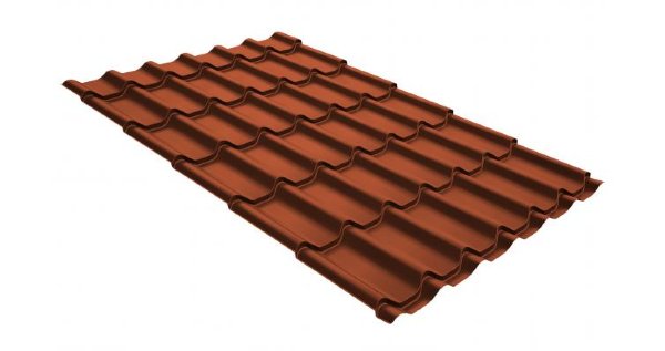 Металлочерепица классик GL 0,5 GreenCoat Pural RR 750 кирпично-красный (RAL 8004 терракота) купить в Туле