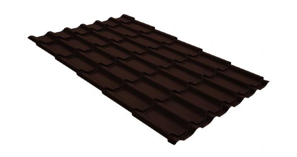 Металлочерепица классик GL 0,5 GreenCoat Pural RR 887 шоколадно-коричневый (RAL 8017 шоколад) купить в Туле