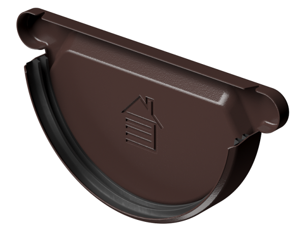 Заглушка желоба D125 Döcke STAL PREMIUM Шоколад, (RAL 8019) купить в Туле