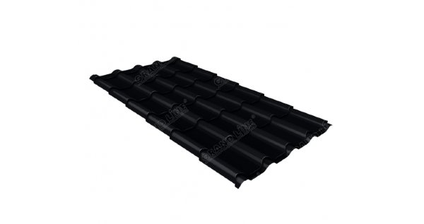 Металлочерепица камея 0,45 Drap RAL 9005 черный купить в Туле