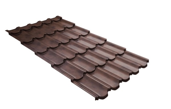 Металлочерепица квинта плюс с  3D резом 0,45 Safari Twincolor Brown купить в Туле