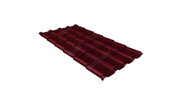 Металлочерепица камея 0,45 Drap RAL 3005 красное вино купить в Туле