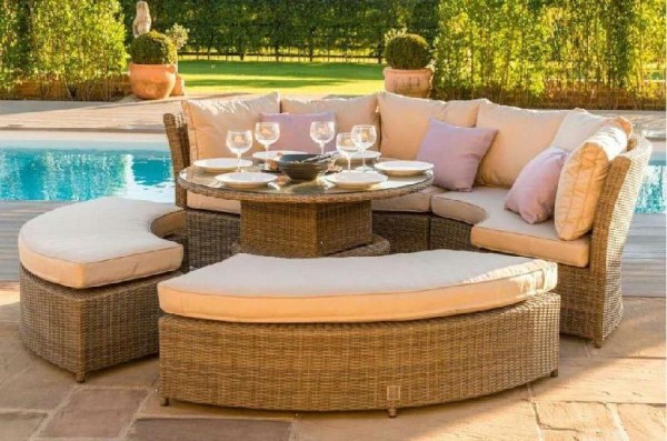 Диван-Трансформер AFINA плетеный из иск. ротанга со столом AFM-350B Beige купить в Туле
