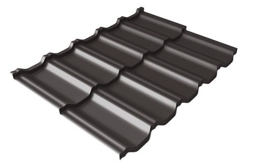 Металлочерепица модульная Квинта Uno Grand Line c 3D резом 0,5 Rooftop Matte RR 32 темно-коричневый купить в Туле