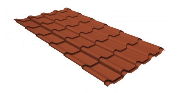 Металлочерепица камея GL 0,5 GreenCoat Pural RR 750 кирпично-красный (RAL 8004 терракота) купить в Туле