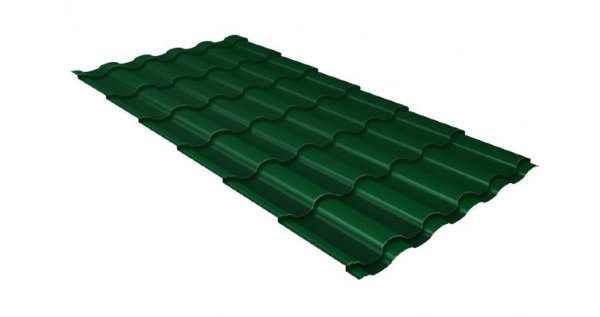 Металлочерепица кредо 0,5 Satin RAL 6005 зеленый мох купить в Туле