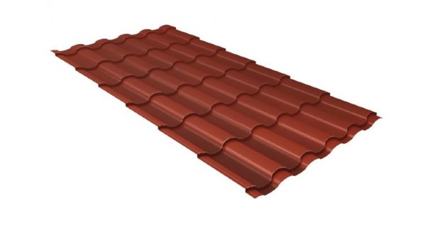 Металлочерепица кредо GL 0,5 Velur20 RAL 8004 терракота купить в Туле