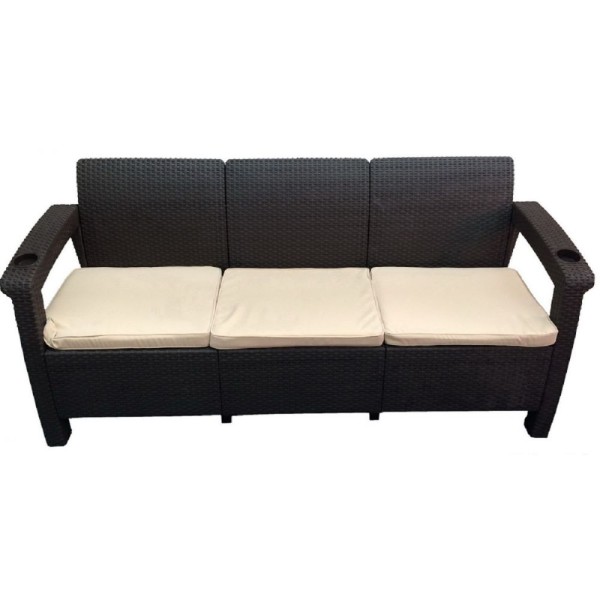 Трёхместный диван  Yalta Sofa 3 Seat венге купить в Туле