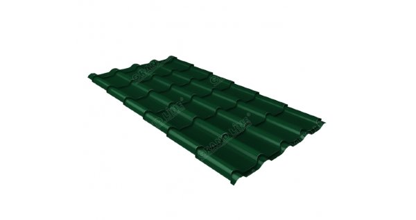 Металлочерепица камея 0,5 Satin RAL 6005 зеленый мох купить в Туле