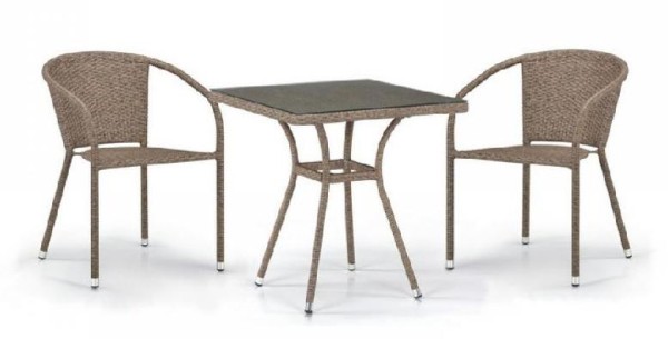 Комплект плетеной мебели AFINA из иск. ротанга T282BNT/Y137C-W56 Light Brown 2Pcs купить в Туле