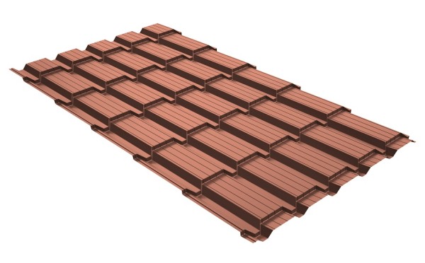 Металлочерепица GL квадро профи 0,5 Quarzit Cuprum Steel купить в Туле