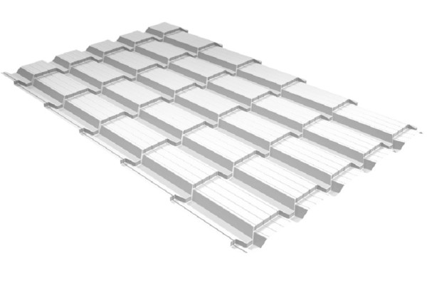 Металлочерепица GL квадро профи 0,5 Satin RAL 9003 сигнальный белый купить в Туле
