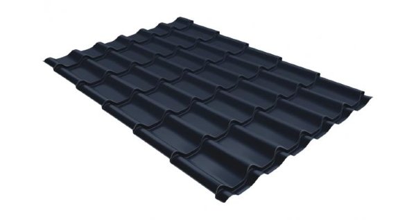 Металлочерепица классик 0,5 Satin RAL 7024 мокрый асфальт купить в Туле