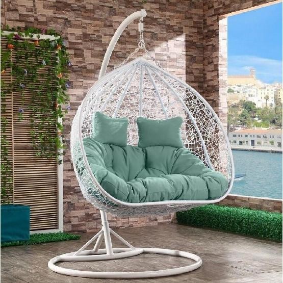 Кресло Подвесное из искусственного ротанга AFM-109A White/Green купить в Туле