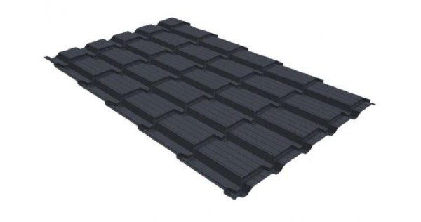 Металлочерепица GL квадро профи 0,5 GreenCoat Pural RR 23 темно-серый (RAL 7024) мокрый асфальт купить в Туле