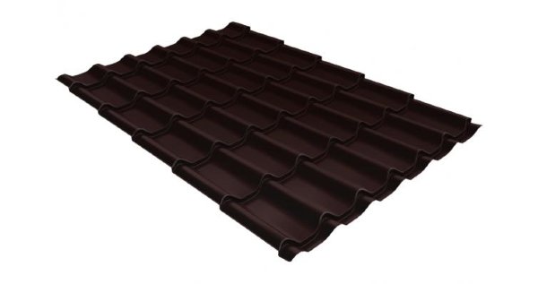 Металлочерепица классик GL 0,5 Velur20 RAL 8017 шоколад купить в Туле