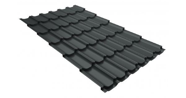 Металлочерепица квинта плюс 0,5 GreenCoat Pural Matt RR 23 темно-серый (RAL 7024 мокрый асфальт) купить в Туле